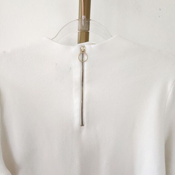 Chicos 3 Textured Zip Back Long Sleeve Sweater Womens Size XL White - Picture 5 of 6